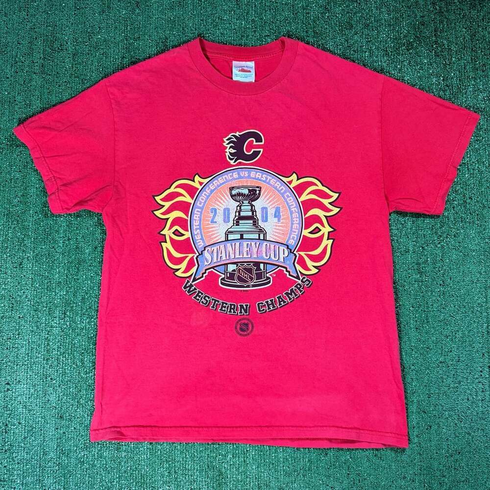 Tennessee River Calgary Flames 2004 Stanley Cup Western Champs T-Shirt Large